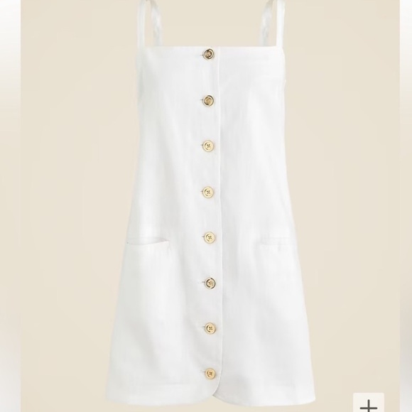 JCrew Linen White Button-Down Dress - Picture 3 of 5